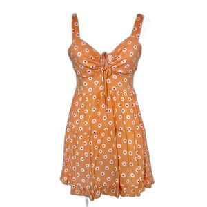 Cotton On Small Women's Peach Colored Daisy Print Mini-Dress Size Small